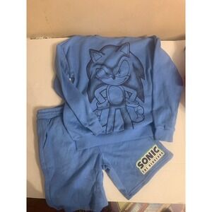 Boys Hoodie T Shirt Shorts Set Outfit 10/12 Long Sleeve Sonic